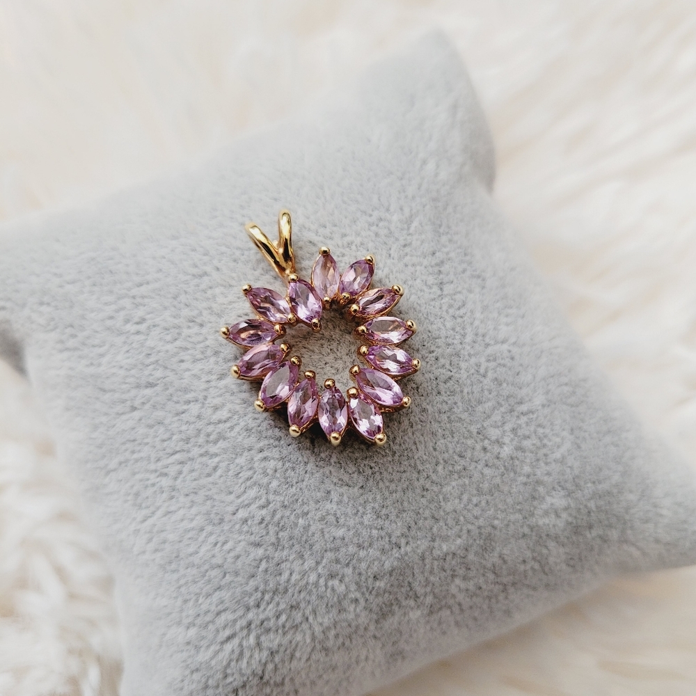 Gold Plated Amethyst Heart Pendant - Picture 2 of 9